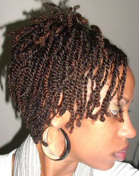 kinky twist hairstyle. This two strand twist is a