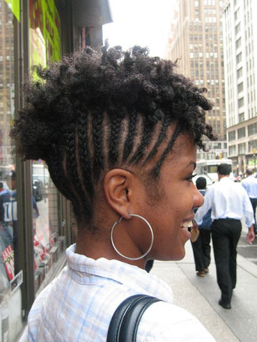cornrows with natural hair mohawk - thirstyroots.com: Black Hairstyles