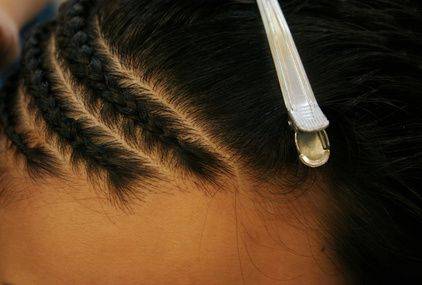 African American Braided Hairstyles. Side French Braided Curly Hair