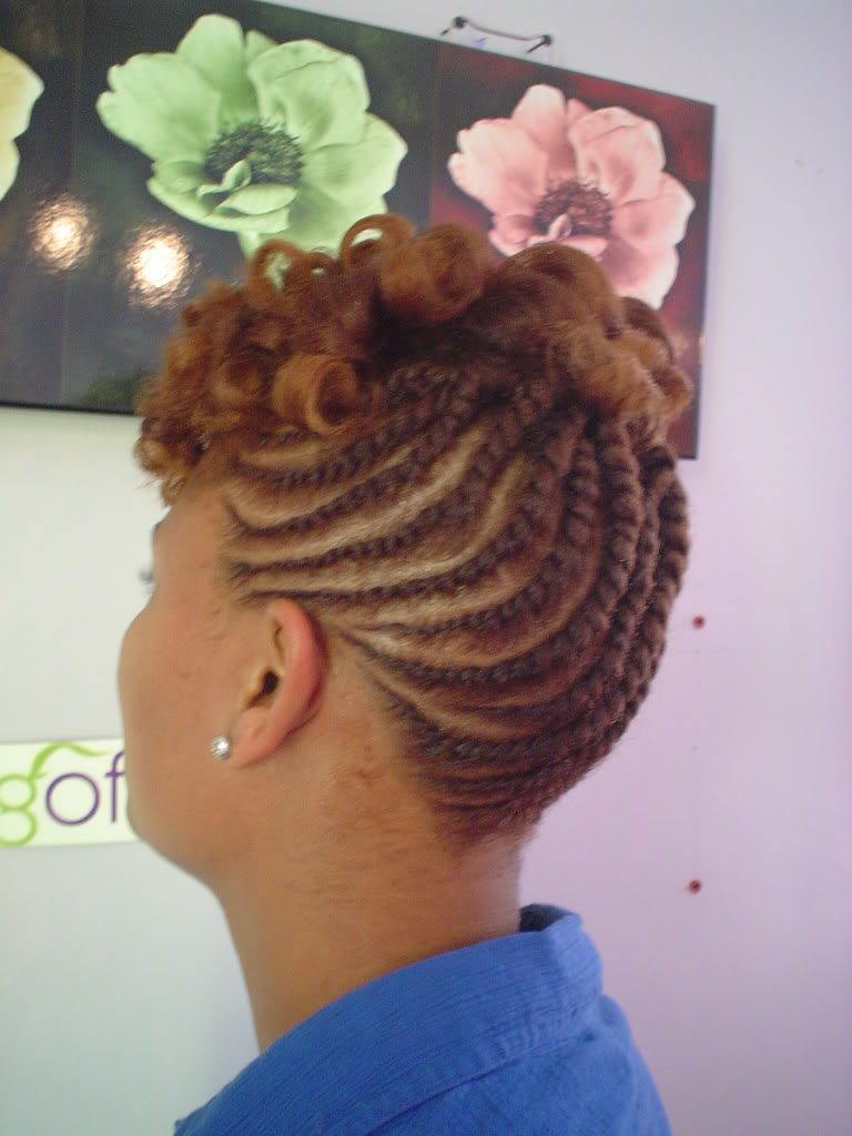 Natural hair flat twist updo - thirstyroots.com: Black Hairstyles