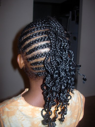 braided hairstyle back view African American little girls ...