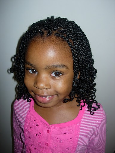 kinky twists hairstyle front view African American little girls ...