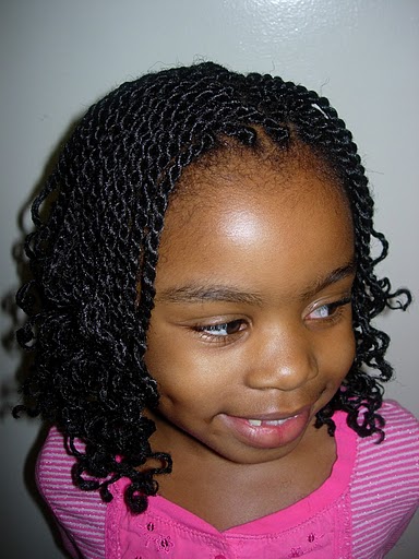 kinky twists hairstyle African American little girls