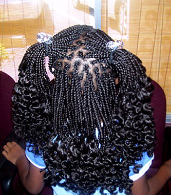 curly braids hairstyle African American little girls
