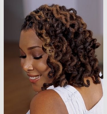 Dreadlock twist and curl hairstyle