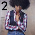 Jessi M'Bengue natural hair model casual fashion pose