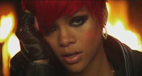 red and black hairstyles. of rihanna red hair 2010