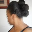 three ball bun black natural hair updo