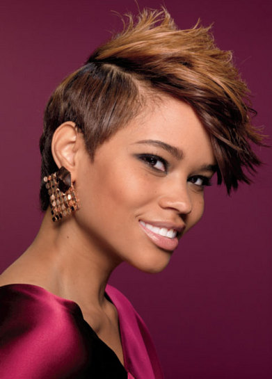2010 short hairstyles for black women. short choppy lack women