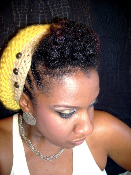Rebelle knit hat hairstyle natural hair journey 2010