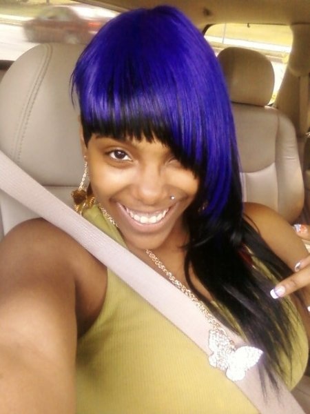 Hairstyles With Purple Hair. Funky black purple hairstyles