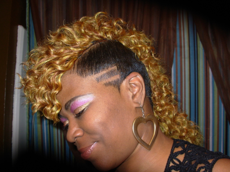 curly mohawk hairstyles. weave curly mohawk side