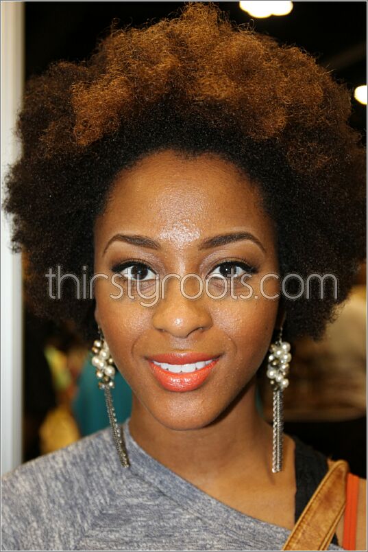 natural with afro hair and makeup hair  highlights