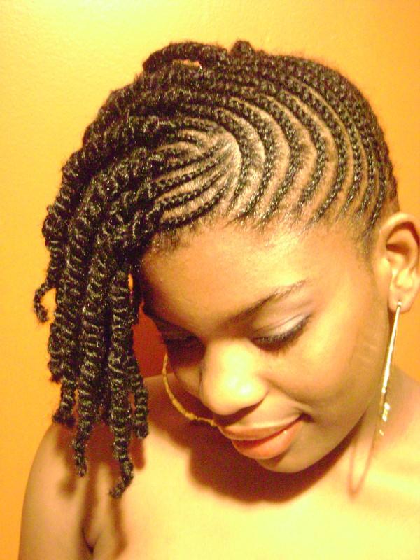 Cornrow to the side braided hairstyle - left side - thirstyroots.com ...