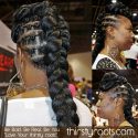 Braided Bun Ponytail with Bantu Knots Braided Bun Ponytail with Bantu Knots