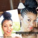 Taraji P. Henson side cornrows and braids in a bun Taraji P. Henson side cornrows and braids in a bun