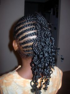 braided hairstyle back view African American little girls