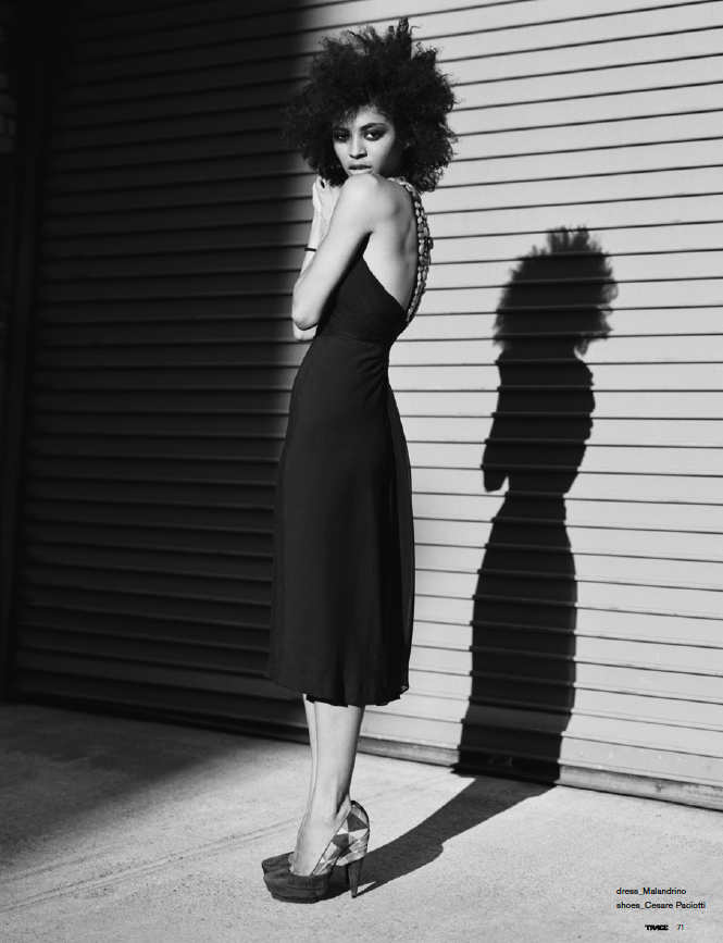 Jessi M'Bengue natural hair model black and white photo - thirstyroots ...