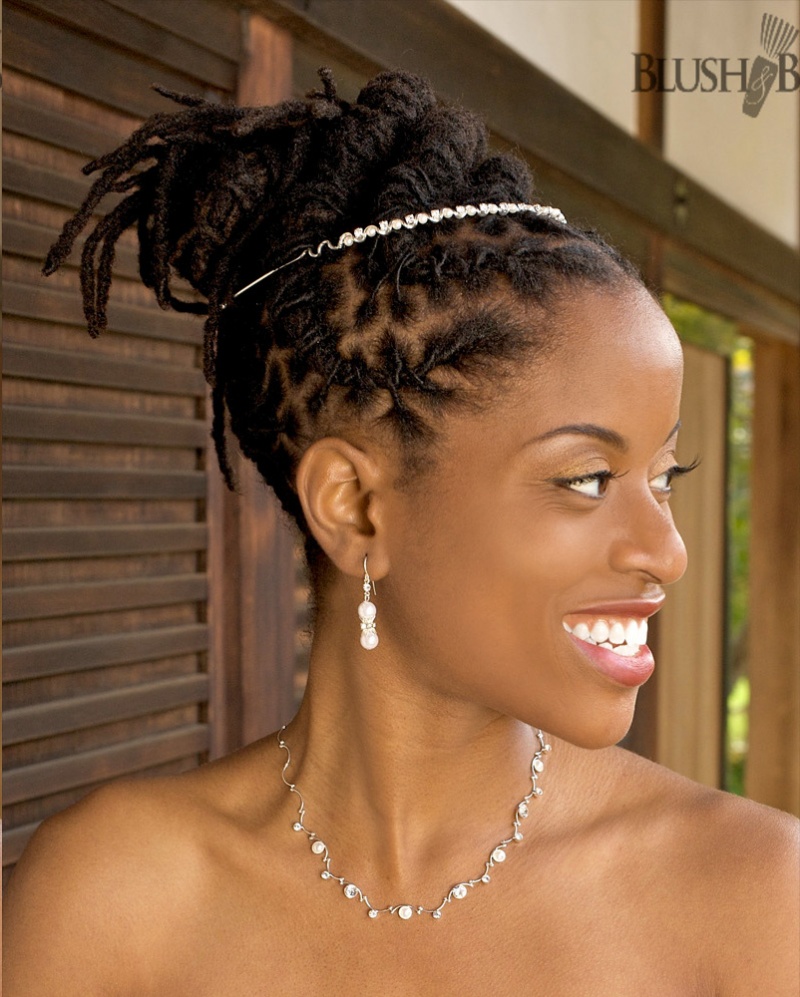 black dreadlocks updo for wedding - thirstyroots.com: Black Hairstyles
