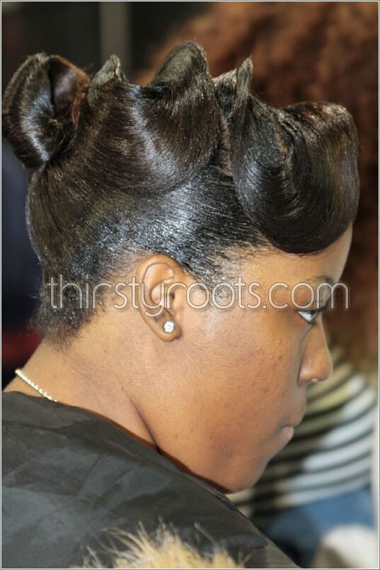 Relaxed hairstyles updo finger waves - thirstyroots.com 