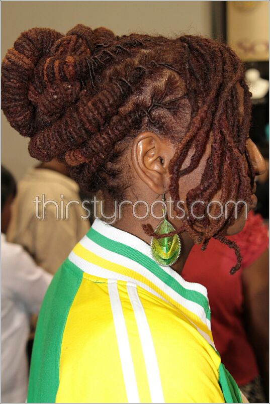 Pinned Up Dreadlocks Hairstyle - thirstyroots.com: Black 