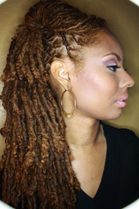 Locs partial updo hairstyle - Felicia Leatherwood 