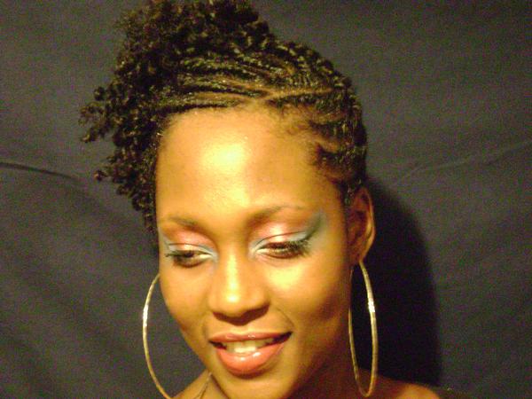 Flat twists natural hairstyle updo - front - thirstyroots 