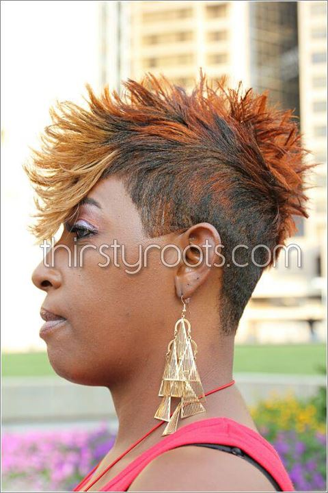 Image of Faux hawk hairstyle for short hair black girl