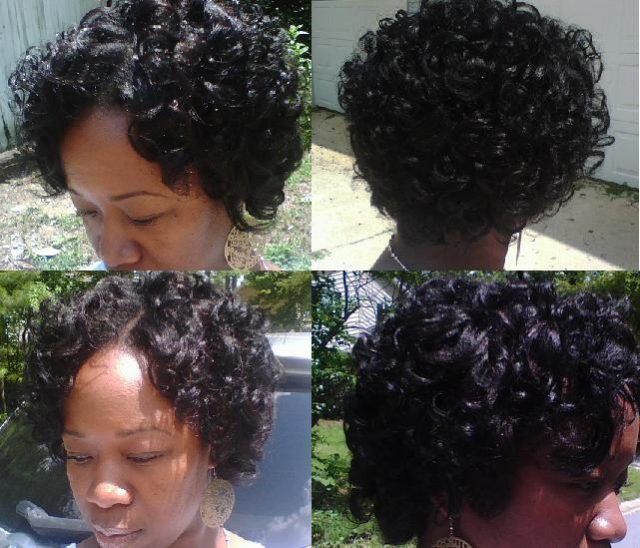 Flexi Rod hairstyle on relaxed hair Black Hairstyles
