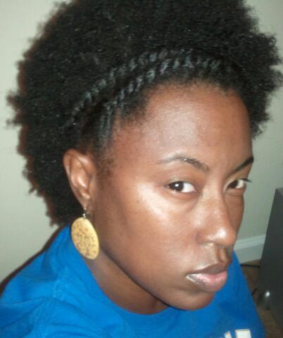 front braided natural hair style