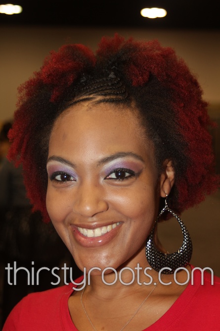Front Braided Natural Afro with Color