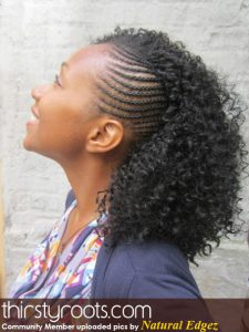 Natural Edgez: side braided curly hair - thirstyroots.com 