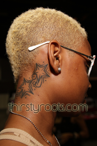 African American Platinum Blonde Mohawk