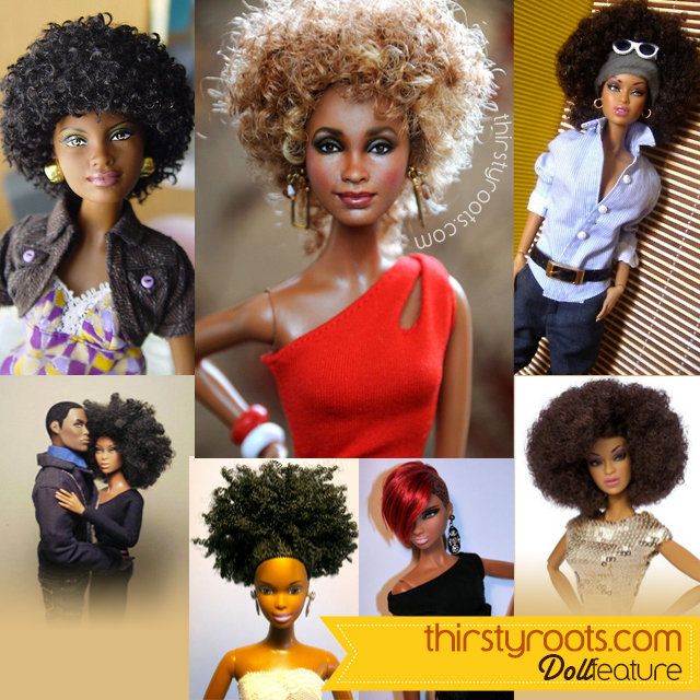 natural hair barbie styling head
