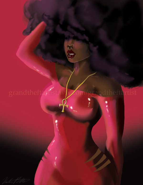 Sexy Black Woman Cartoon - 55 Amazing Black Hair Art Pictures and Paintings