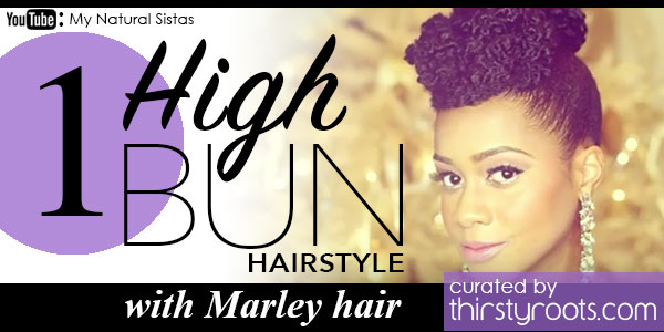 high bun hairstyle with marley hair