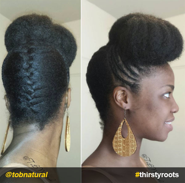 High-bun-pompadour-with-underbraid-updo-natural-hairstyle