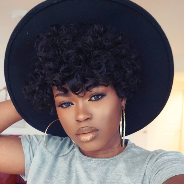 Lace-wig-into-a-Curly-Tapered-Fro-with-a-hat