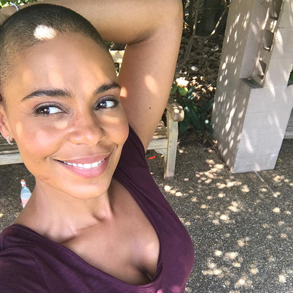 sanaa lathan bald and "big chop" beautiful for new netflix movie